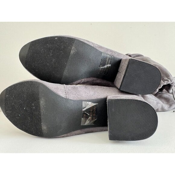 Ladies Grey Thigh High Faux Saude Boots Size 7 - Picture 6 of 6